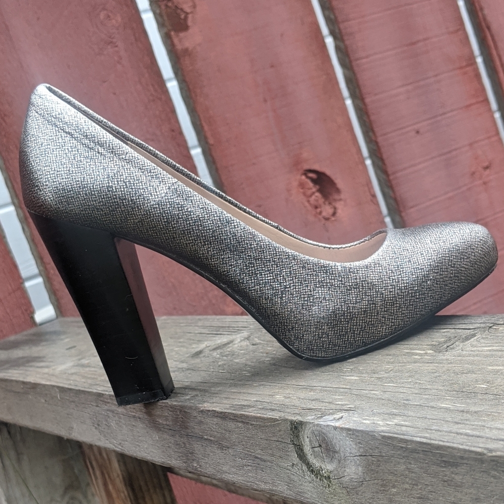 Calvin Klein Metallic Pewter Elita Dress Heel